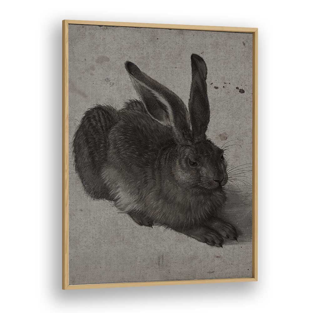 Gothic Hare Shadows In The Warren Gothic Art Prints in Oak Wood Plain Frame