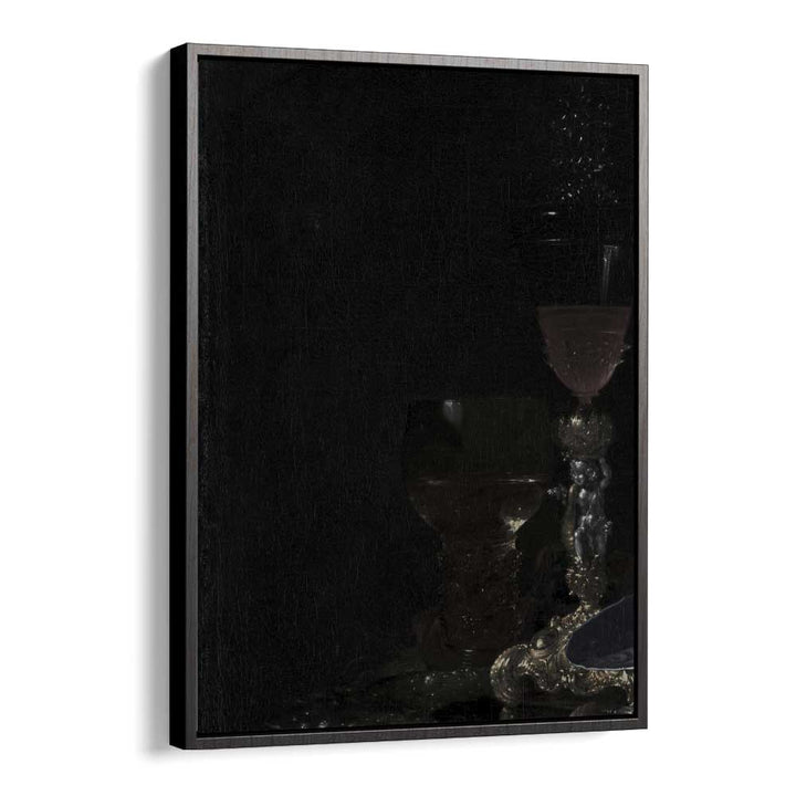 Gothic Luminescence The Haunting Glow Of The Candelabra Gothic Art Prints in Black Floater Frame