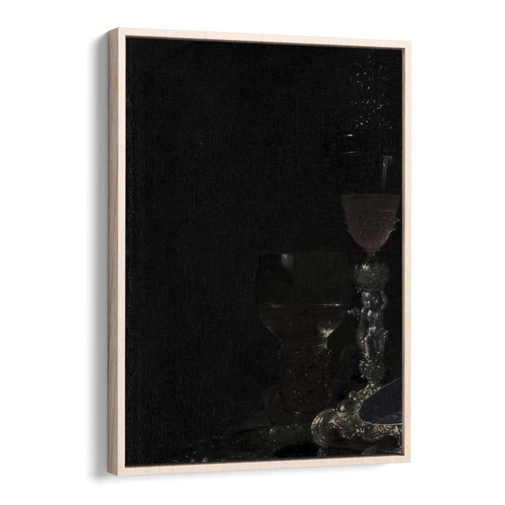 Gothic Luminescence The Haunting Glow Of The Candelabra Gothic Art Prints in Oak Wood Floater Frame