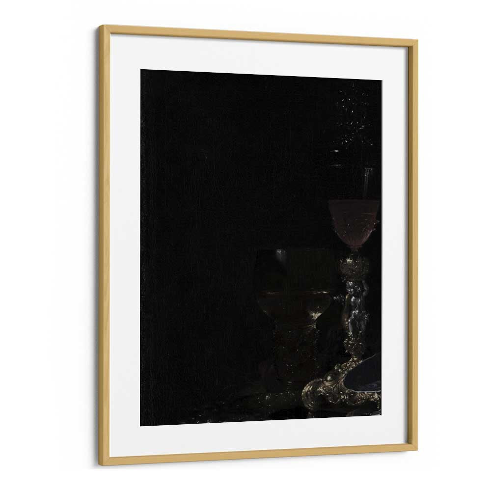 Gothic Luminescence The Haunting Glow Of The Candelabra Gothic Art Prints in Oak Wood Frame With Mount