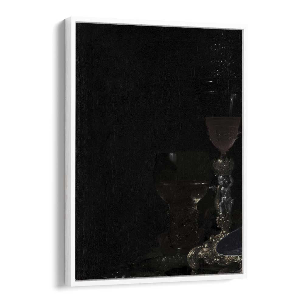 Gothic Luminescence The Haunting Glow Of The Candelabra Gothic Art Prints in White Floater Frame