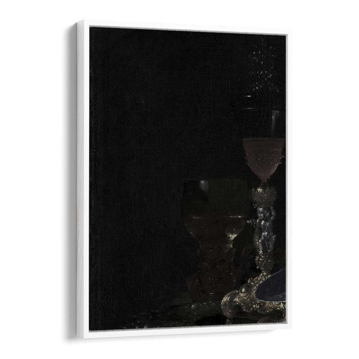 Gothic Luminescence The Haunting Glow Of The Candelabra Gothic Art Prints in White Floater Frame