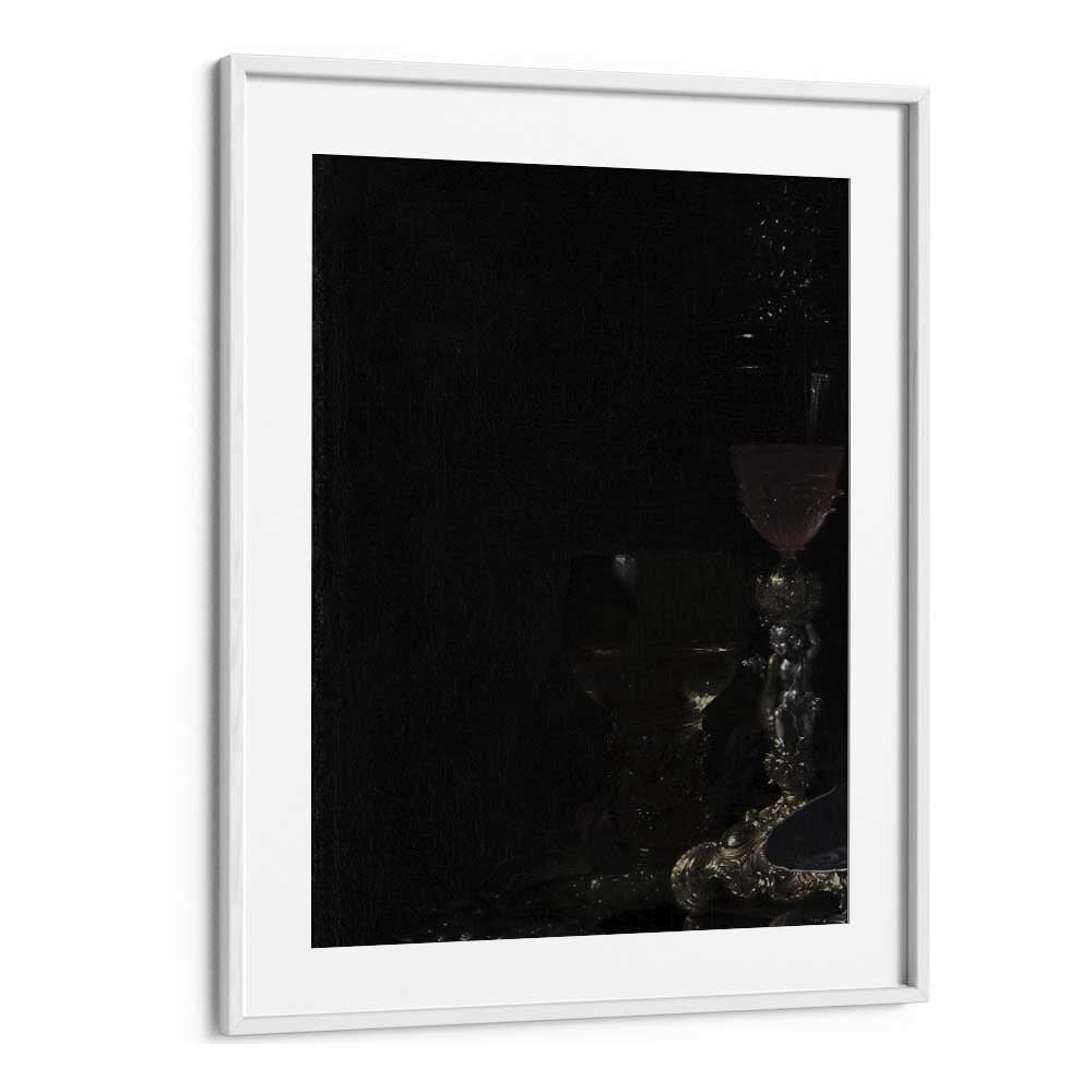 Gothic Luminescence The Haunting Glow Of The Candelabra Gothic Art Prints in White Frame With Mount