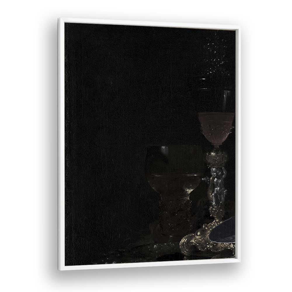 Gothic Luminescence The Haunting Glow Of The Candelabra Gothic Art Prints in White Plain Frame