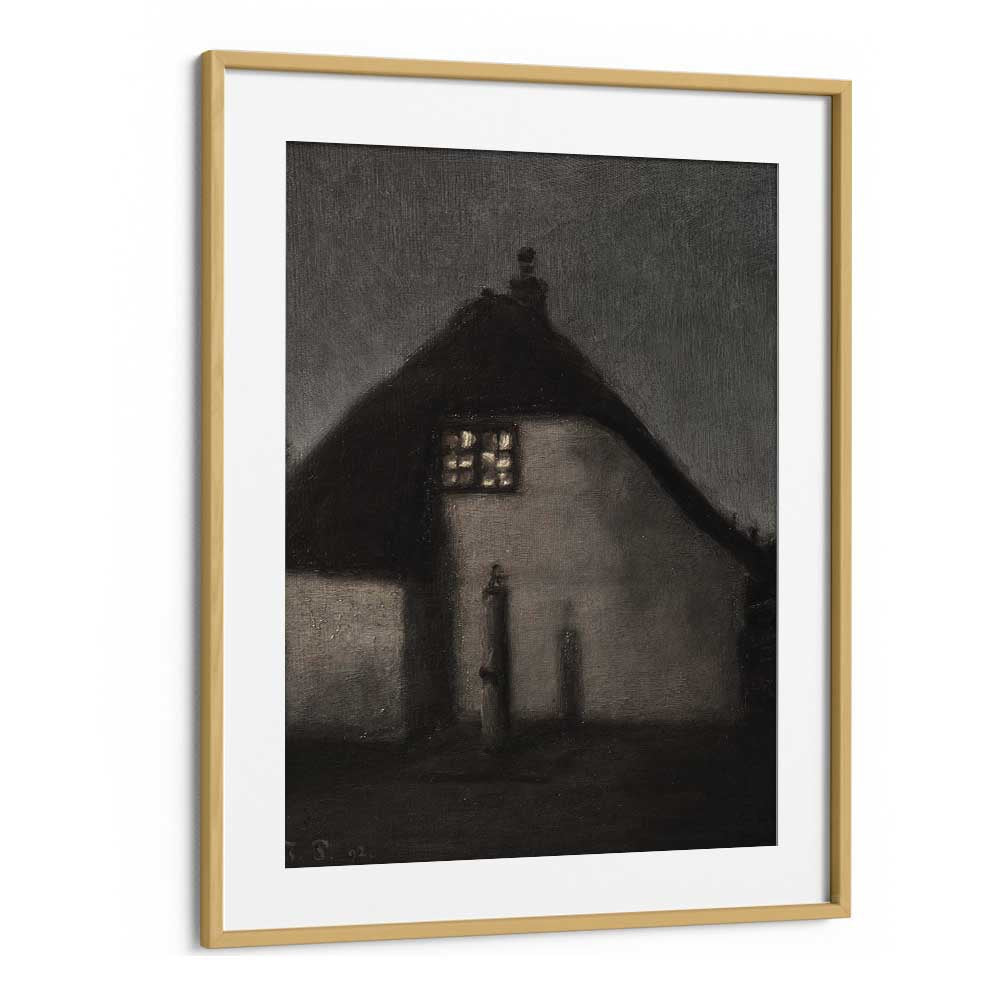 Gothic Twilight Whispers Of The Night ii Gothic Art Prints in Oak Wood Frame With Mount