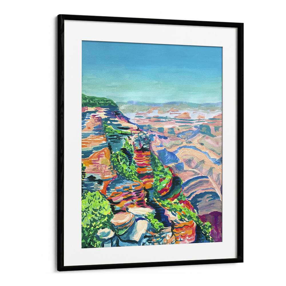 Grand Canyon By Key And Sea Creative Travel Art Print in Black Frame With Mount