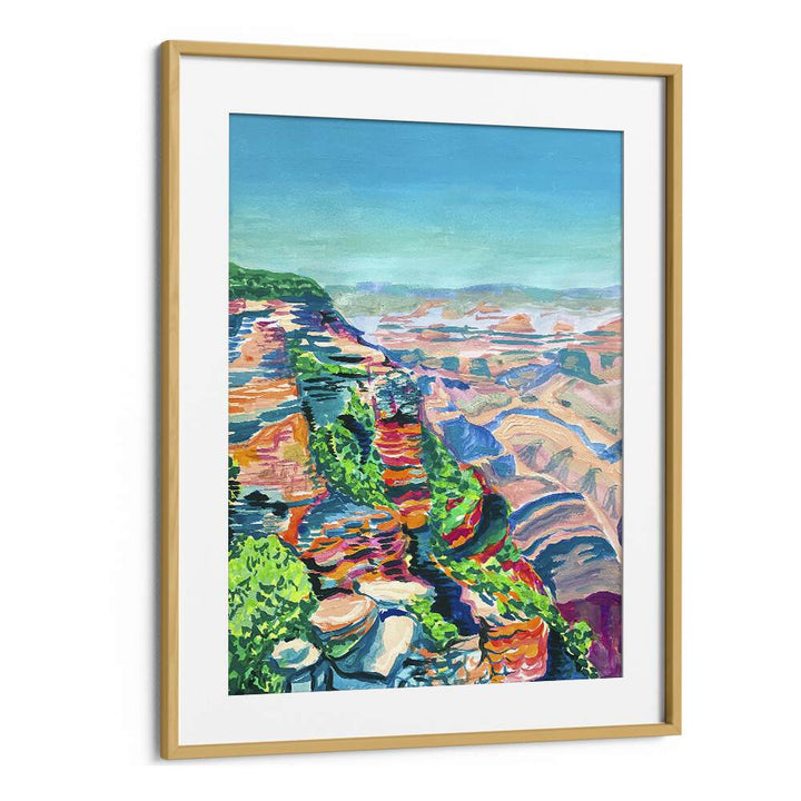 Grand Canyon By Key And Sea Creative Travel Art Print in Oak Wood Frame With Mount