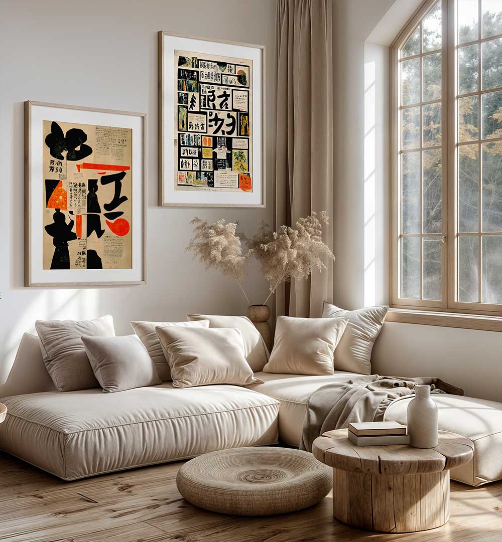 GRAPHIC DIALOGUES SET , SET OF 2 PAINTINGS