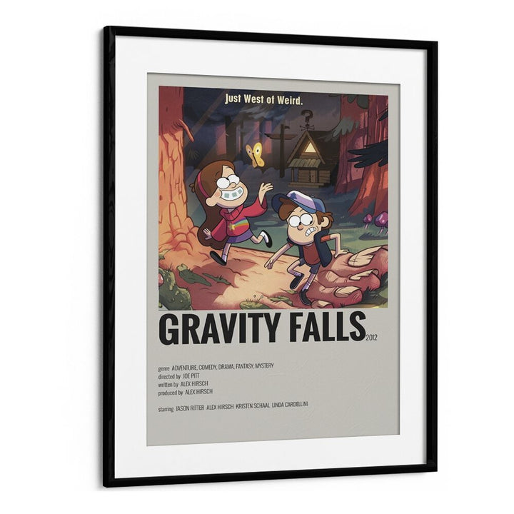 Gravity Falls Movie Posters in Black Frame With Mount