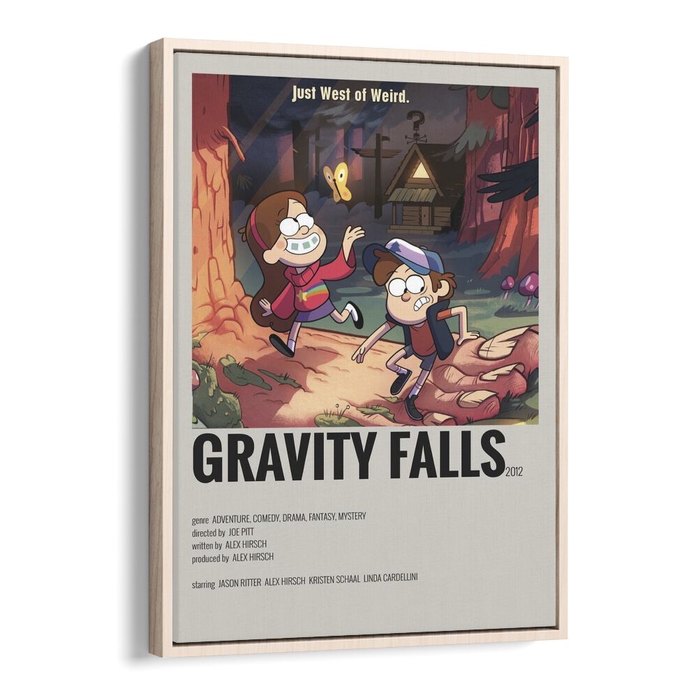 Gravity Falls Movie Posters in Oak Wood Floater Frame