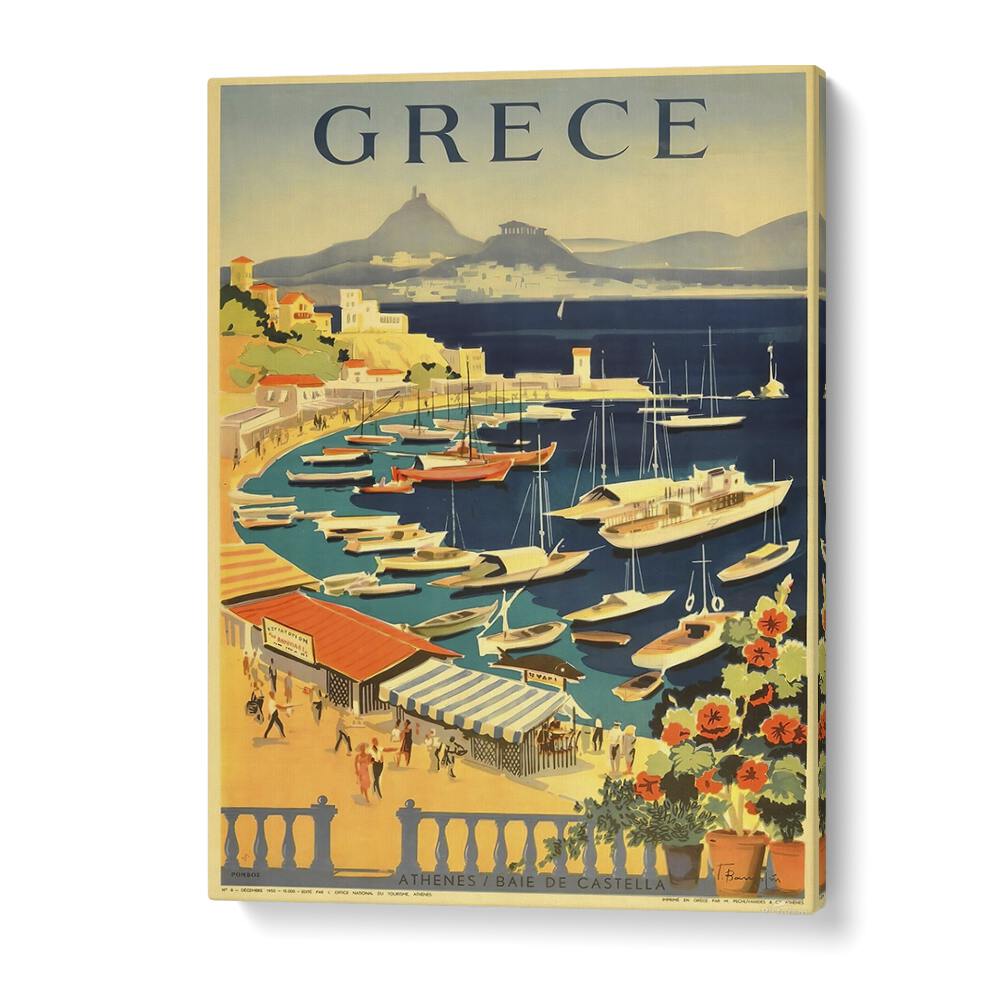 Grece Retro Vintage Travel Travel Posters in Gallery Wrap