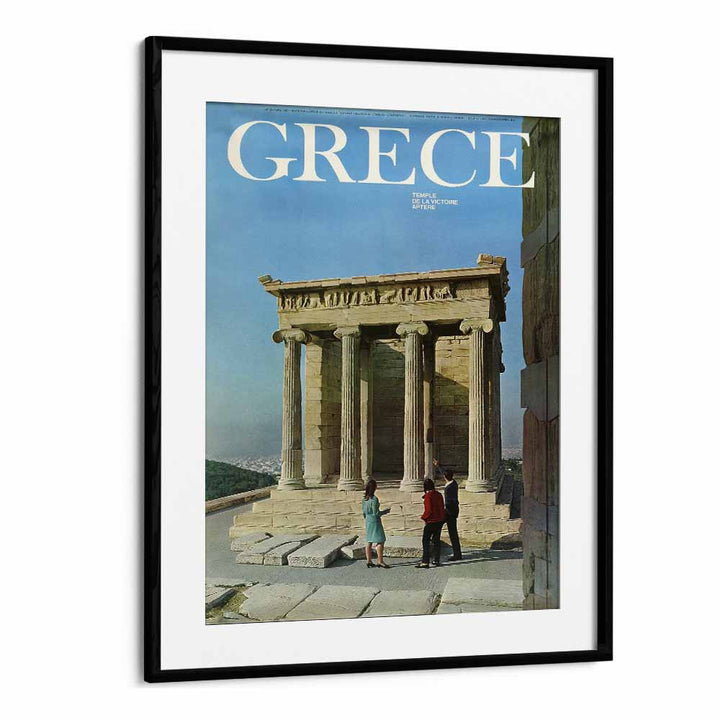 Greece Retro Art I  Vintage Travel Posters in Black Frame With Mount