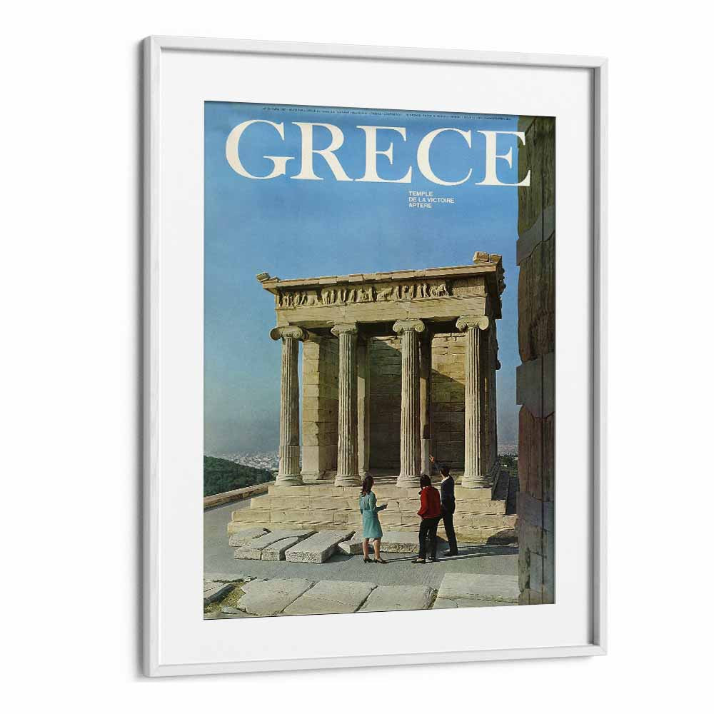 Greece Retro Art I  Vintage Travel Posters in White Frame With Mount