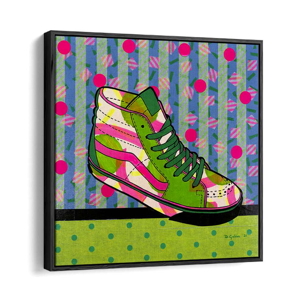 Green Fantasy Pop Art Paintings Pop Art Prints in Black Floater Frame