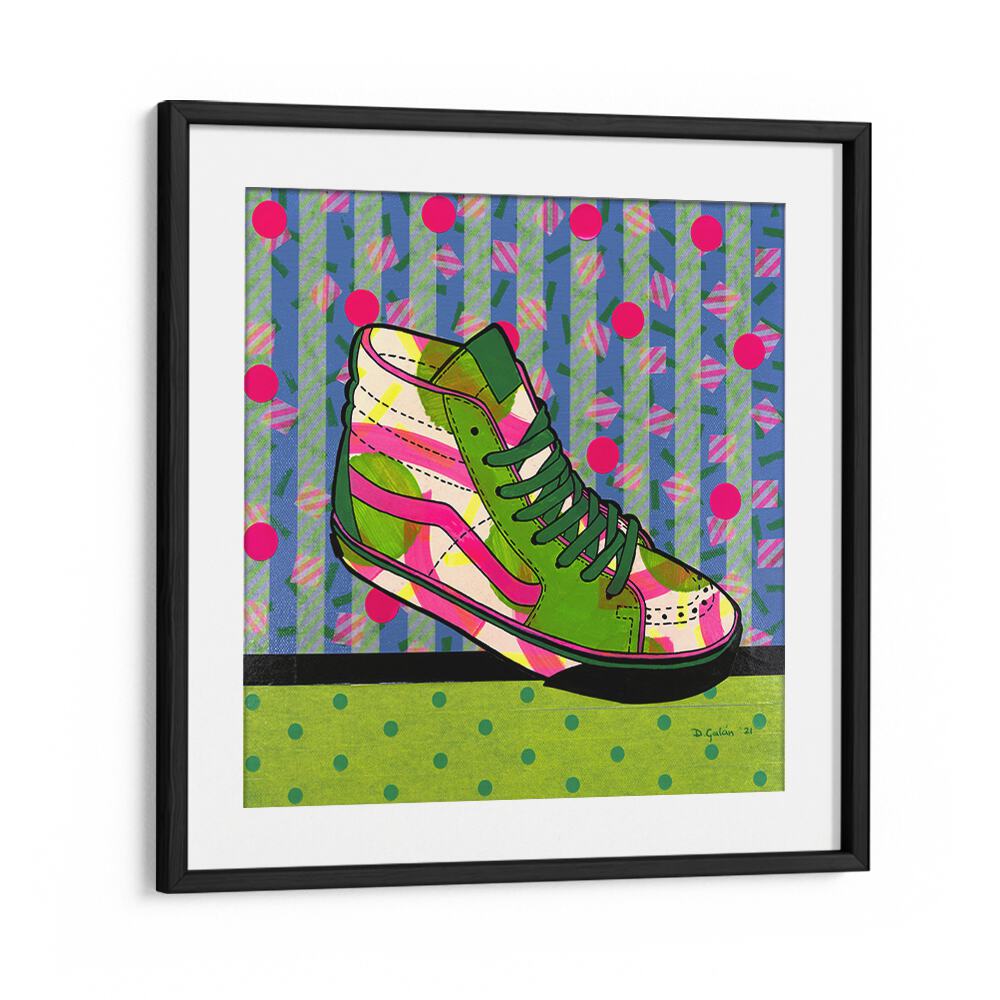 Green Fantasy Pop Art Paintings Pop Art Prints in Black Frame With Mount