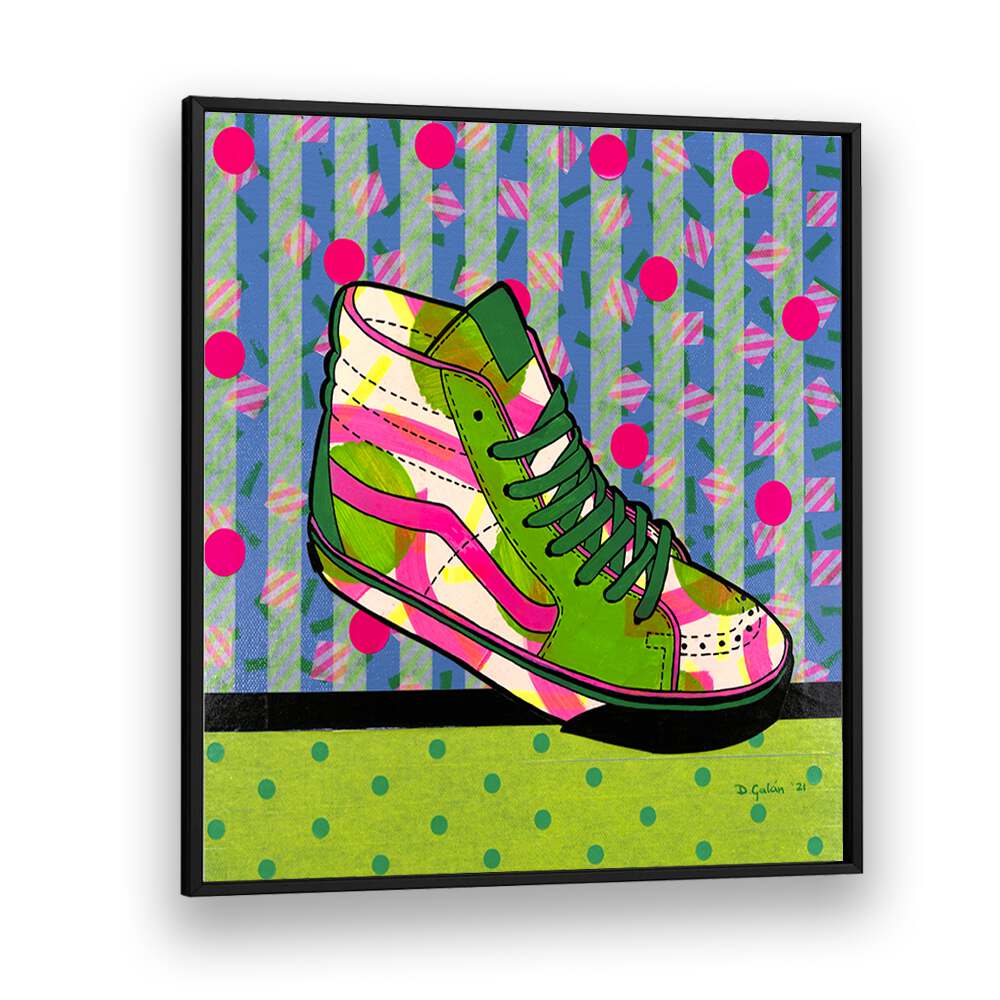 Green Fantasy Pop Art Paintings Pop Art Prints in Black Plain Frame