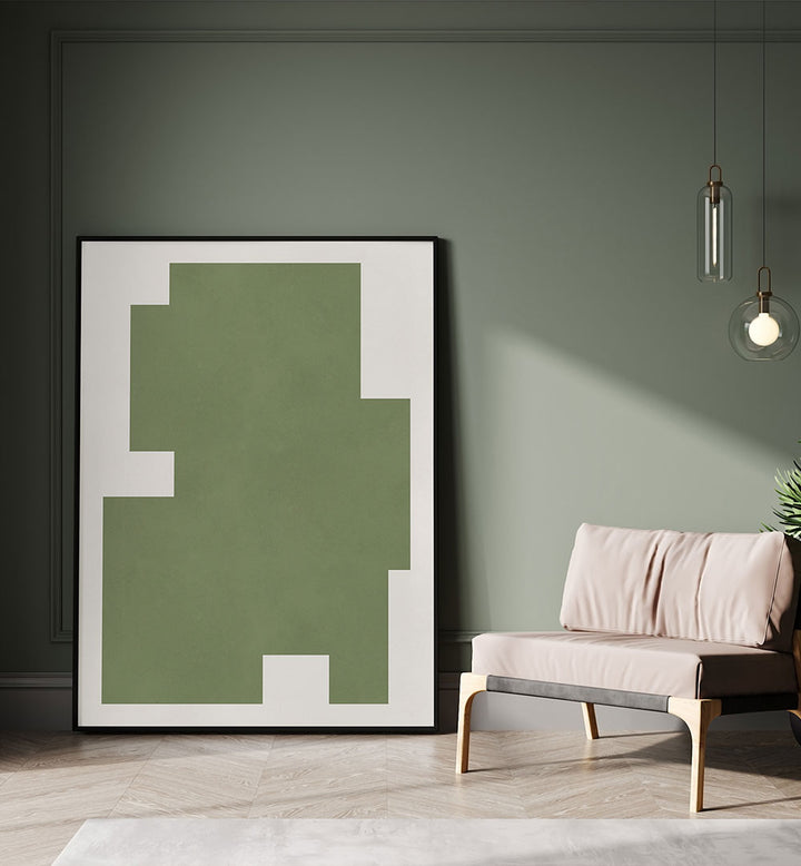 GREEN GEOMETRIC FORM , GEOMETRIC ART PRINTS