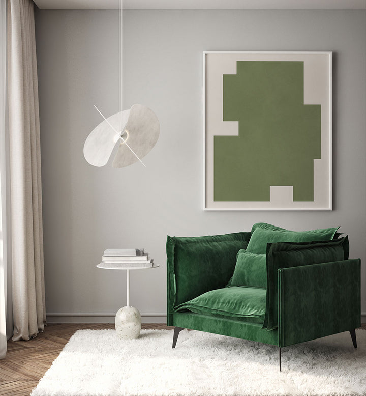 GREEN GEOMETRIC FORM , GEOMETRIC ART PRINTS