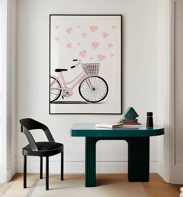 Grey Bike by Martina Fashion Paintings Fashion Posters placed on wall 