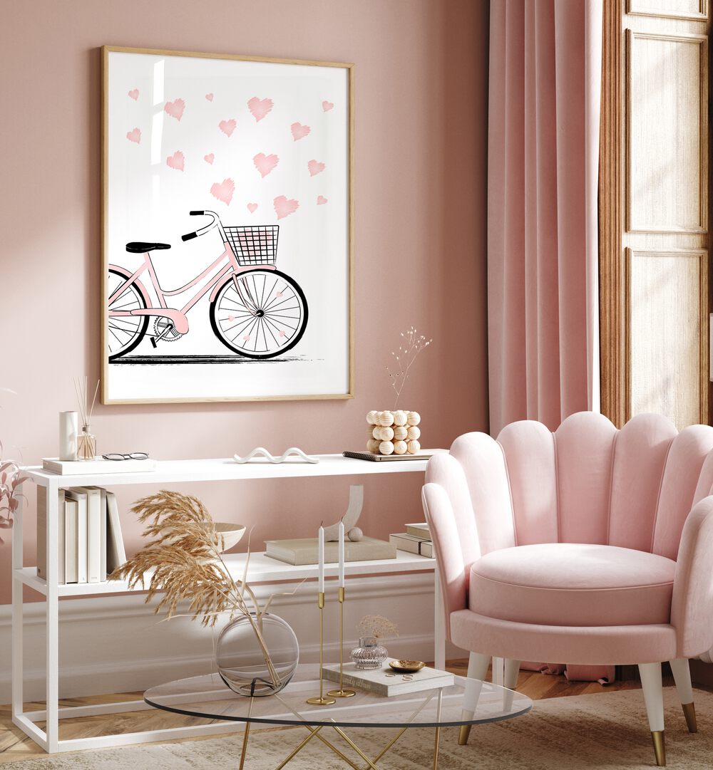 Grey Bike by Martina Fashion Paintings Fashion Posters placed on wall 