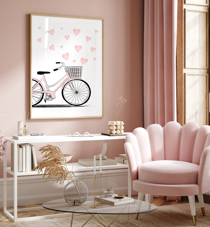 Grey Bike by Martina Fashion Paintings Fashion Posters placed on wall 