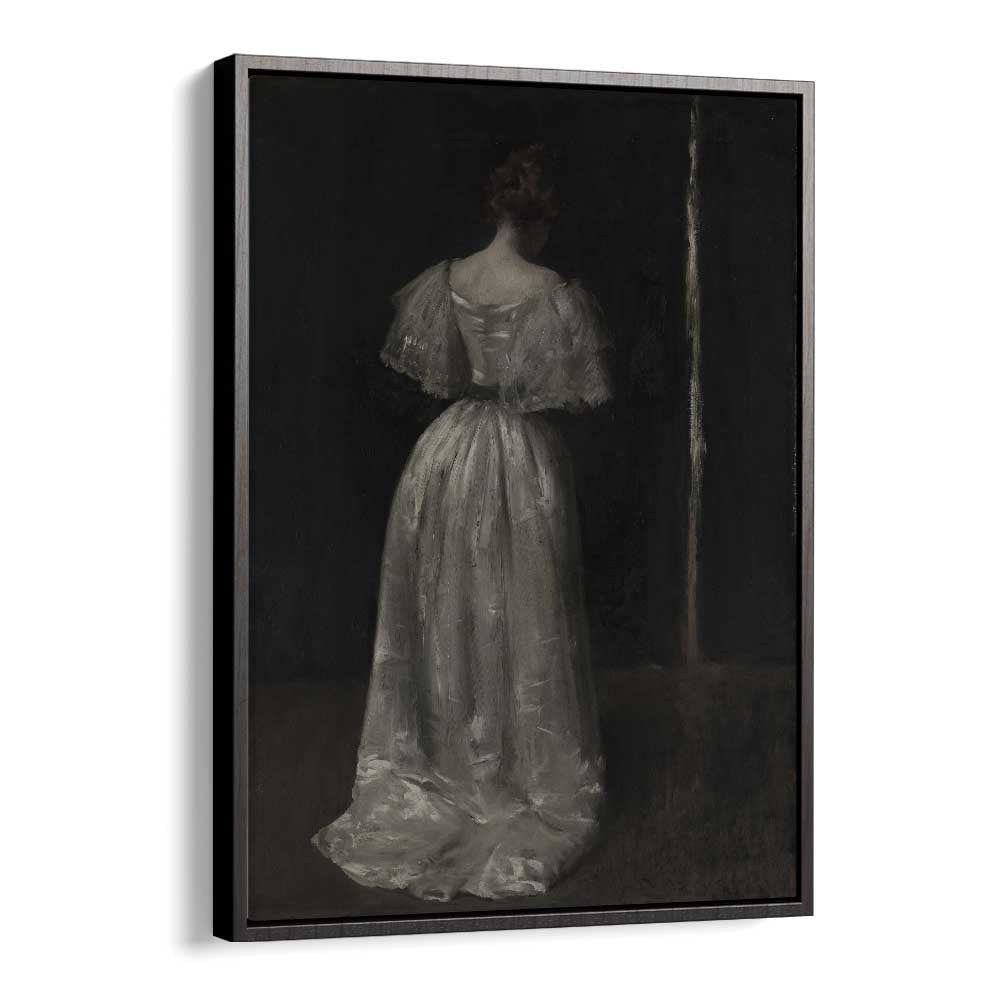 Grief's Silhouette The Weeping Women Gothic Art Prints in Black Floater Frame