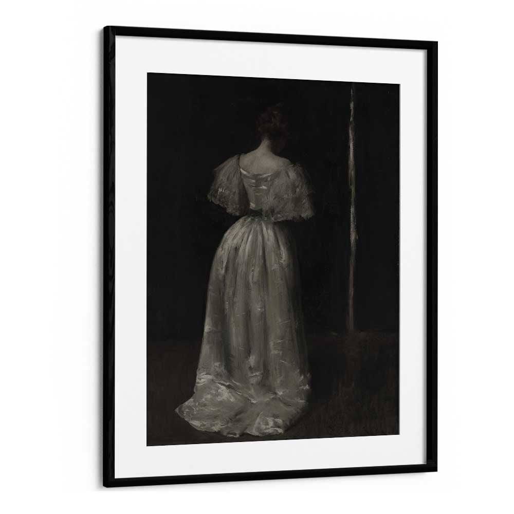 Grief's Silhouette The Weeping Women Gothic Art Prints in Black Frame With Mount