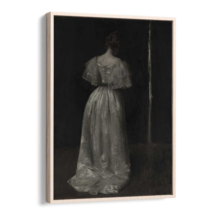 Grief's Silhouette The Weeping Women Gothic Art Prints in Oak Wood Floater Frame