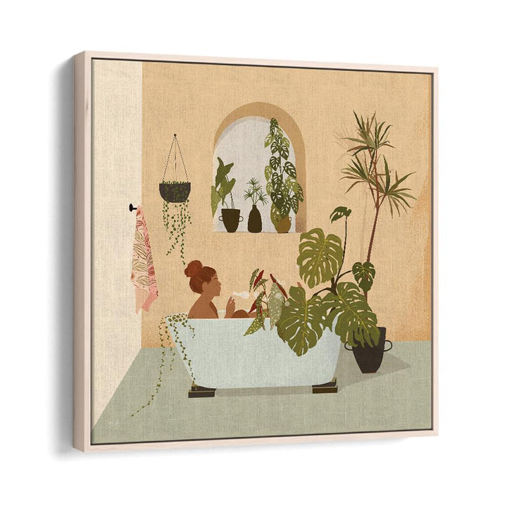 Growing My Own Plants By Andi Bell Beach Prints in Oak Wood Floater Frame