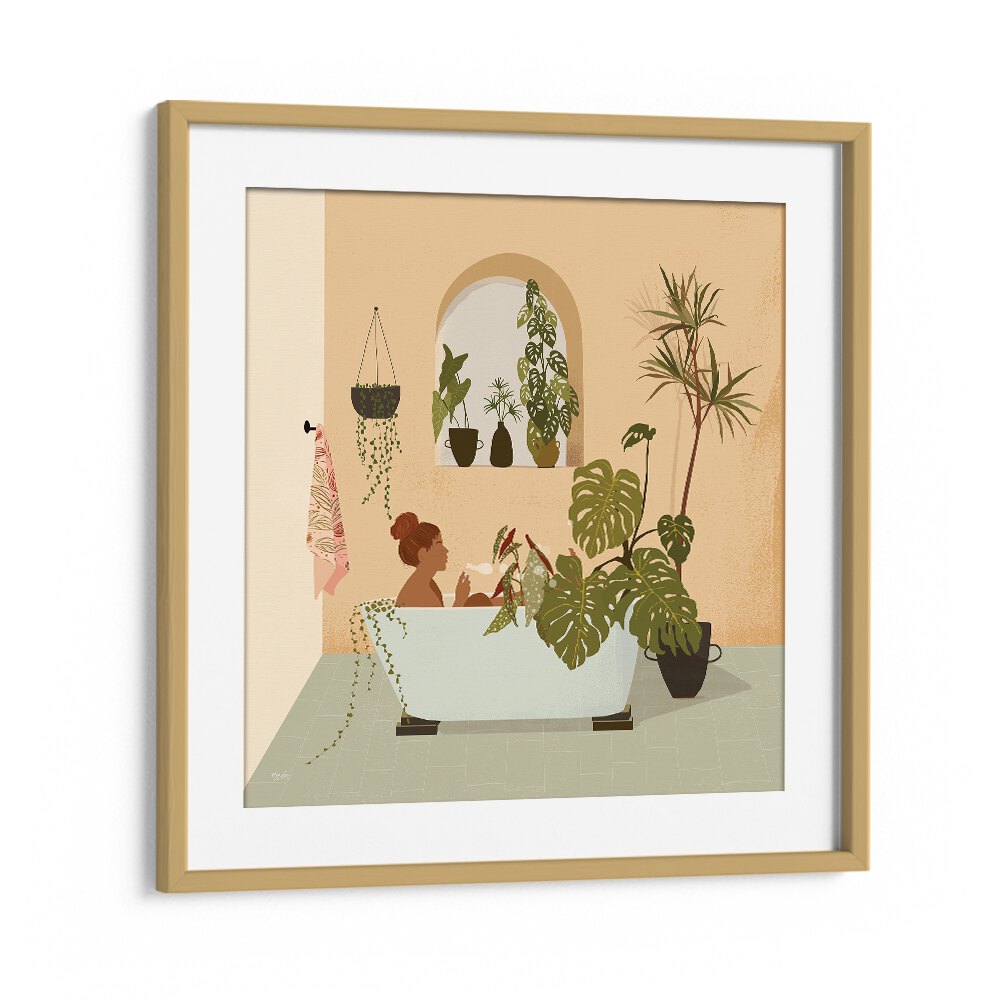 Growing My Own Plants By Andi Bell Beach Prints in Oak Wood Frame With Mount