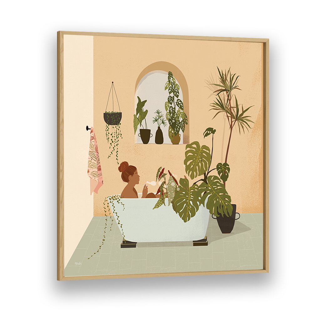 Growing My Own Plants By Andi Bell Beach Prints in Oak Wood Plain Frame