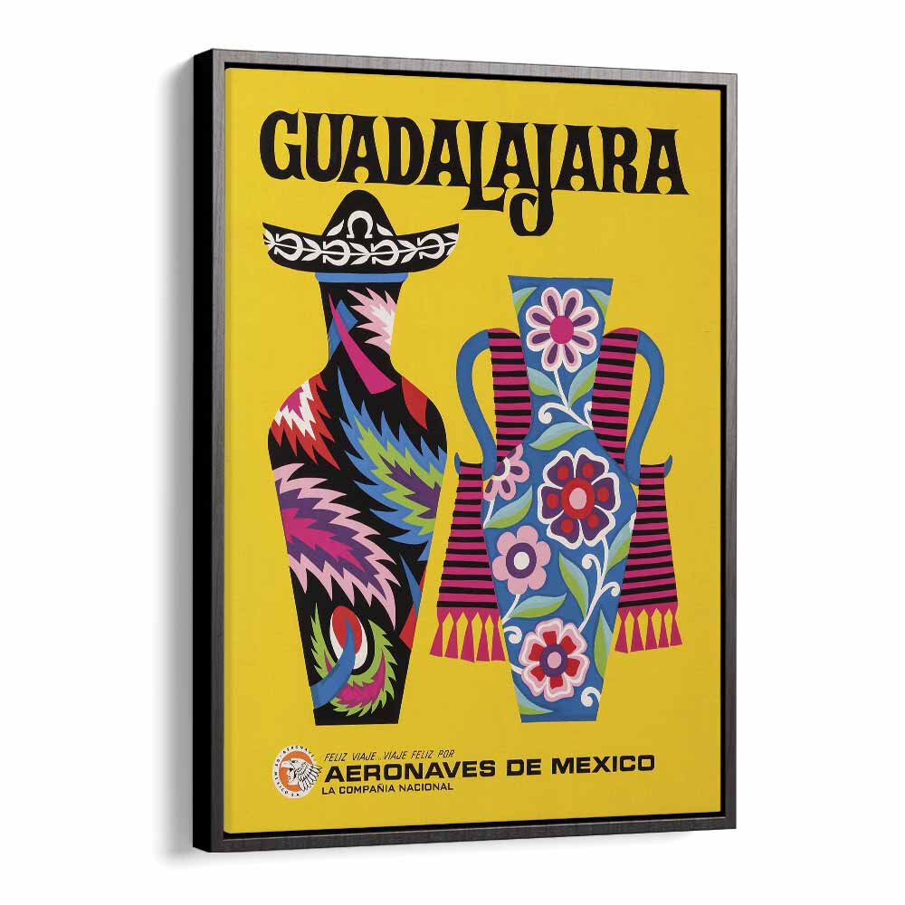 Guadalajara-Mexico  Travel Posters in Black Floater Frame