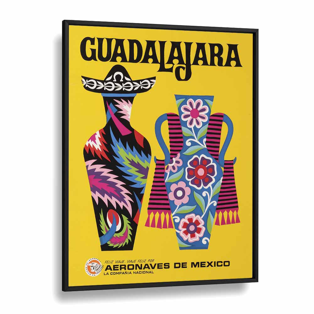 Guadalajara-Mexico  Travel Posters in Black Plain Frame