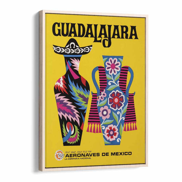 Guadalajara-Mexico  Travel Posters in Oak Wood Floater Frame