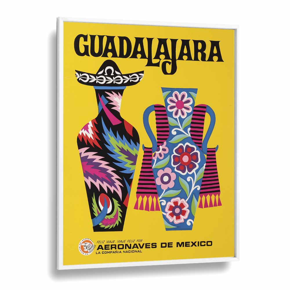 Guadalajara-Mexico  Travel Posters in White Plain Frame