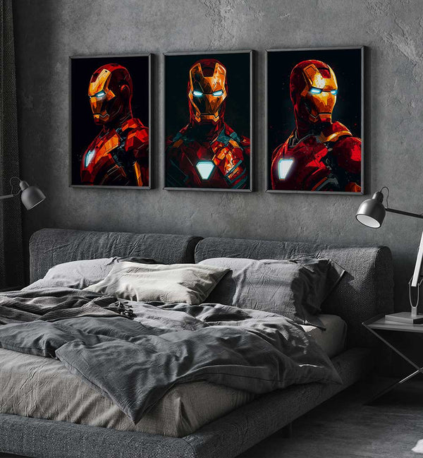 TRIUMPHANT TRIO - SET OF 3 PAINTINGS