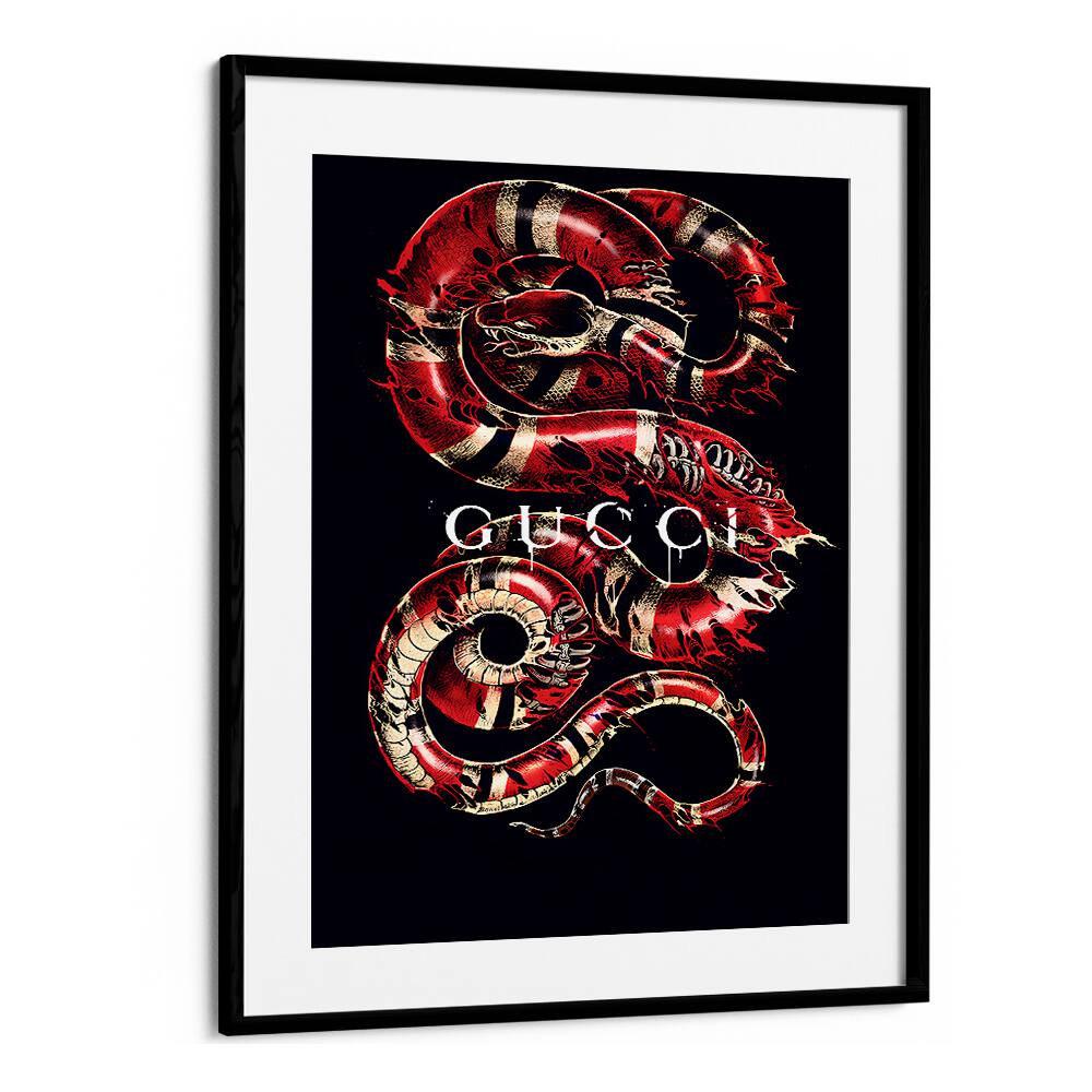 Gucci Fashion Paintings Fashion Posters in Black Frame With Mount