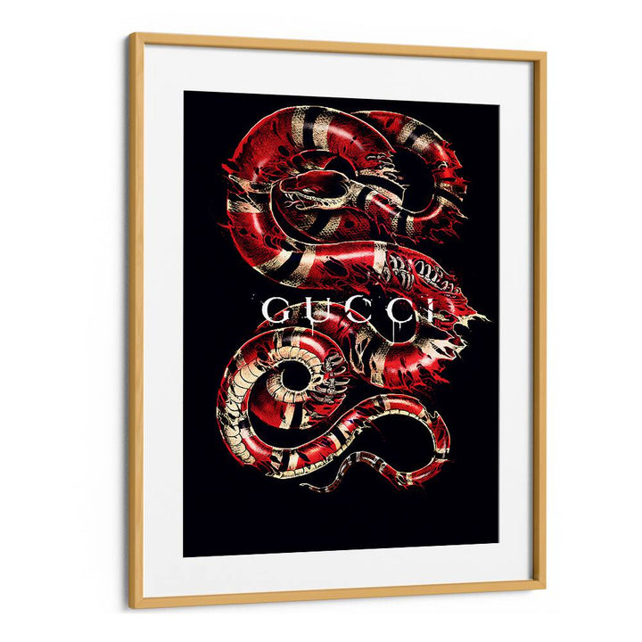 Gucci Fashion Paintings Fashion Posters in Oak Wood Frame With Mount