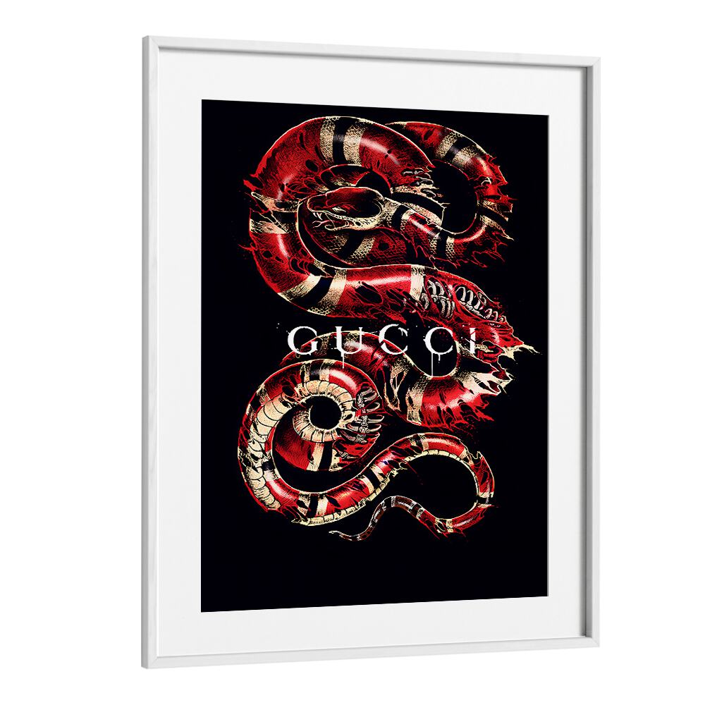 Gucci Fashion Paintings Fashion Posters in White Frame With Mount