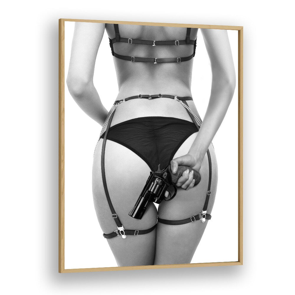 Gun by David Drake Fine Art Photography Fashion Photography in Oak Wood Plain Frame