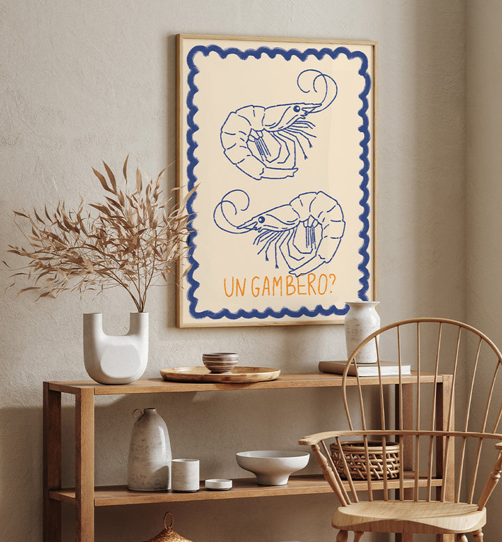 HAND DRAWN BLUE SHRIMP
