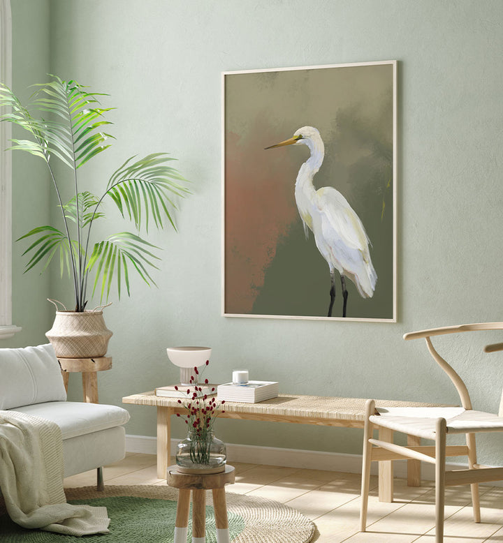 HANDPAINTED HERON OIL PAINTING