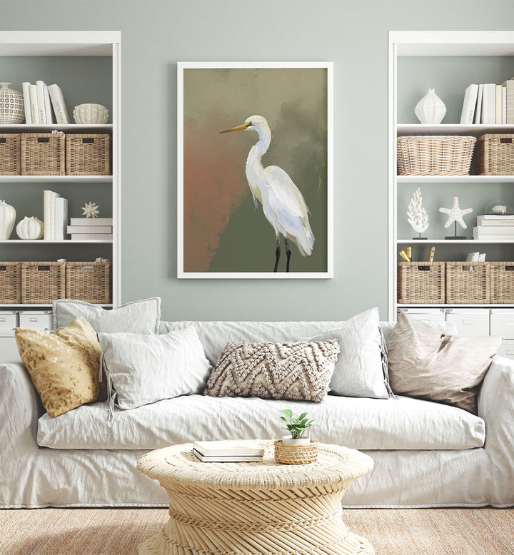 HANDPAINTED HERON OIL PAINTING