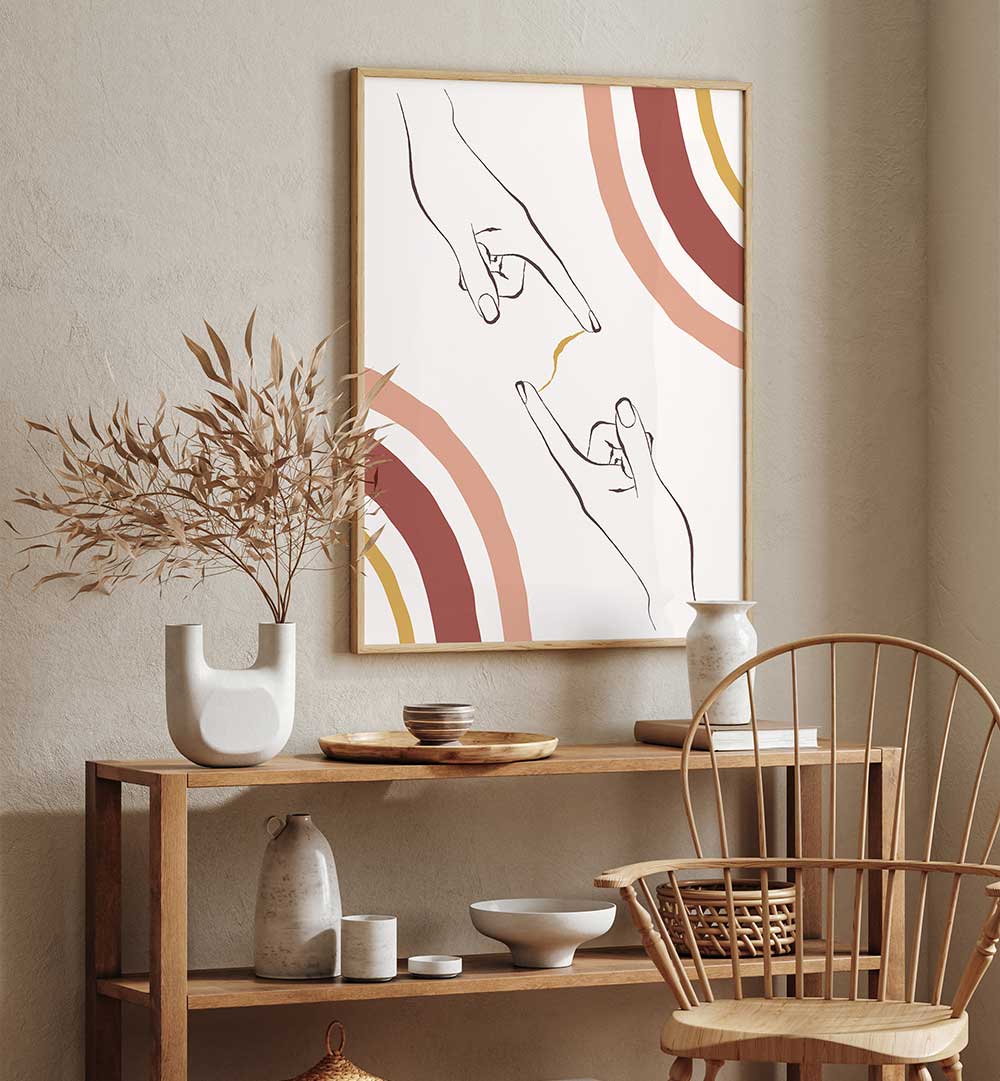 HANDS CONNECT , BOHO ART PAINTINGS