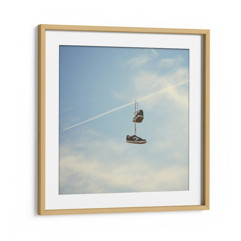 Hang N There   Surreal Painting Artwork in Oak Wood Frame With Mount