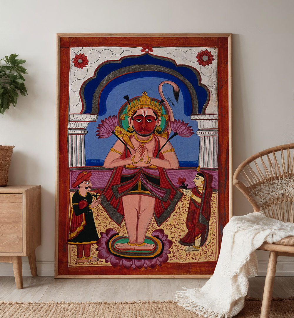 HANUMAN WITH TWO WORSHIPPERS