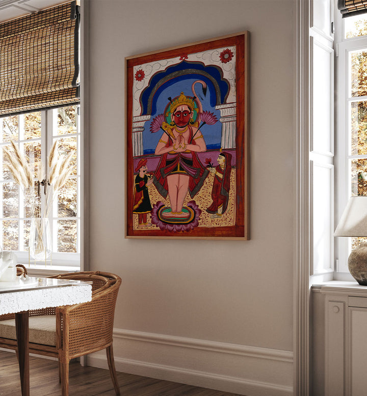 HANUMAN WITH TWO WORSHIPPERS