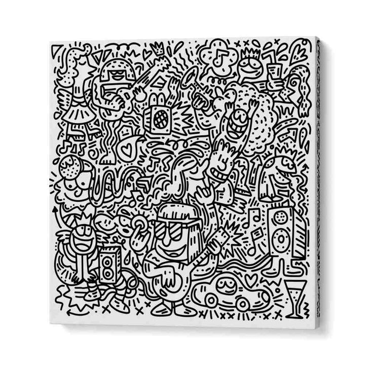 Happy Hippie Doodle Doodle Art Artwork in Gallery Wrap