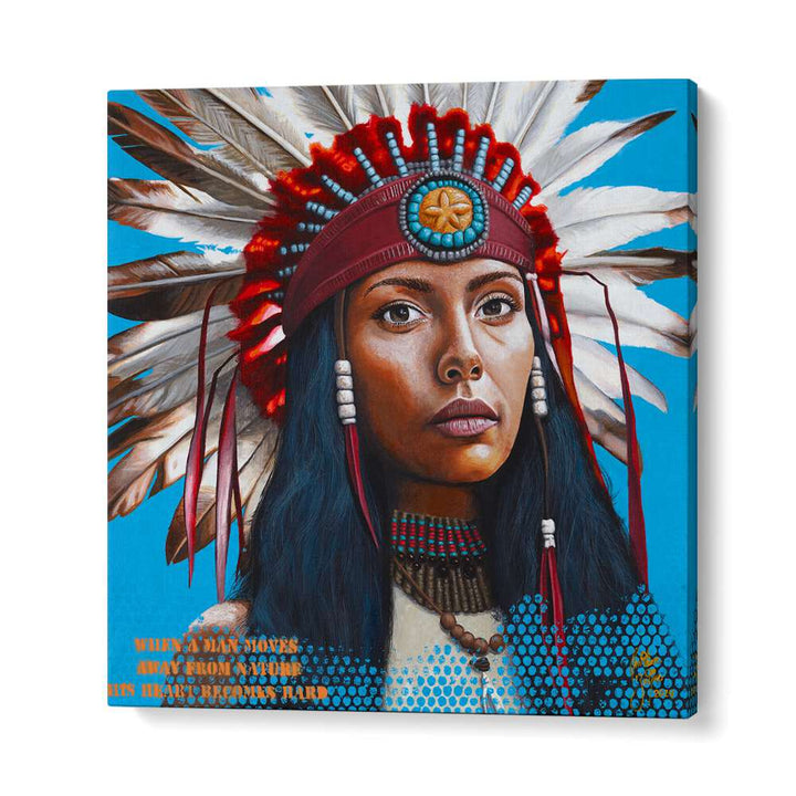 Hard Heart By Christian Beijer Red Indians Art ArtWork in Gallery Wrap