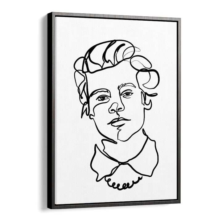 Harry Styles Line Art Artwork in Black Floater Frame